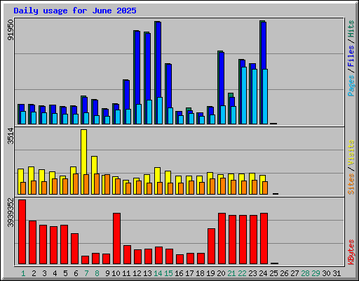 Daily usage for June 2025