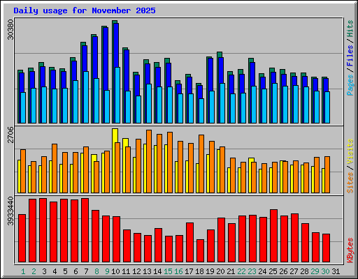 Daily usage for November 2025