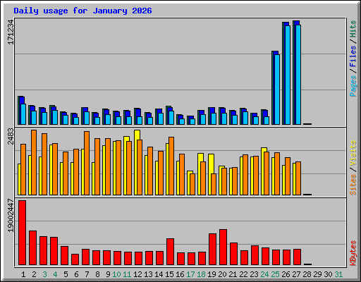 Daily usage for January 2026