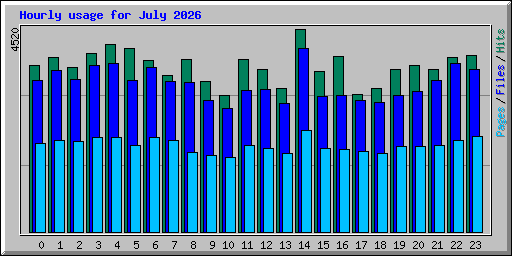 Hourly usage for July 2026