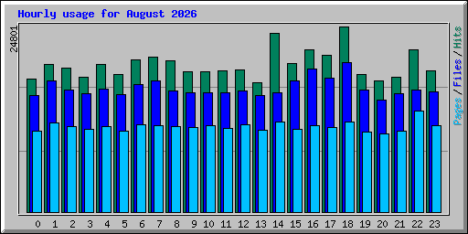Hourly usage for August 2026